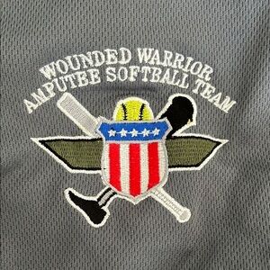 Sport-Tek Wounded Warrior Amputee Softball Team Embroidered Patch Polo Sz - XL